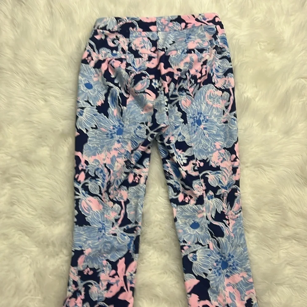 Lilly Pulitzer Kelly ankle pants size 0 floral blue and pink
